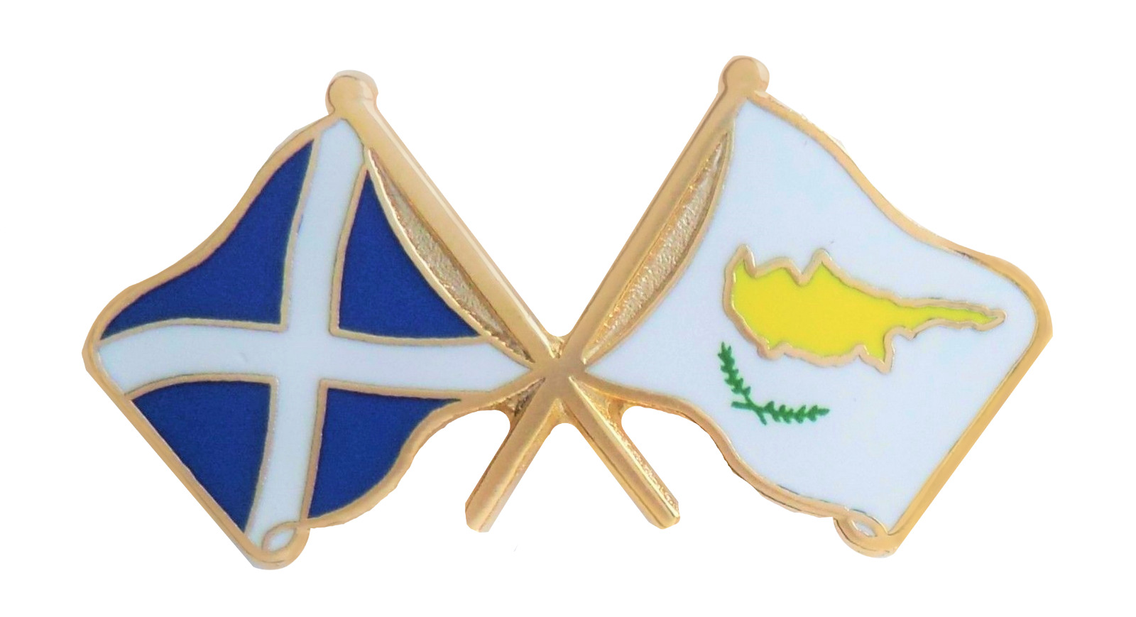 Cyprus Flag & Scotland Flag Friendship Courtesy Pin Badge